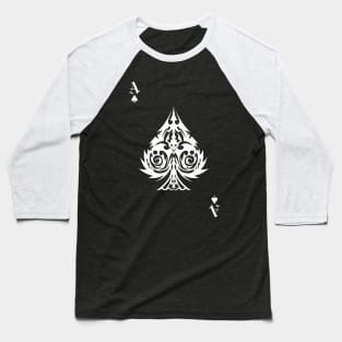 Ace Of Spades, white ink Baseball T-Shirt